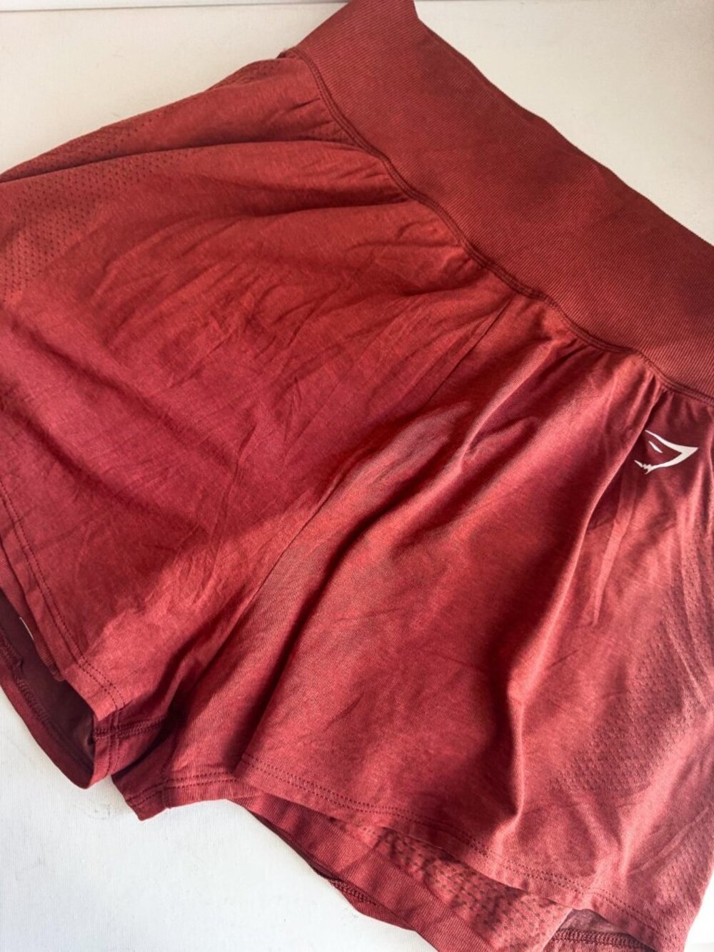 GYMSHARK Burgundy Brown Running Athletic Shorts XXL